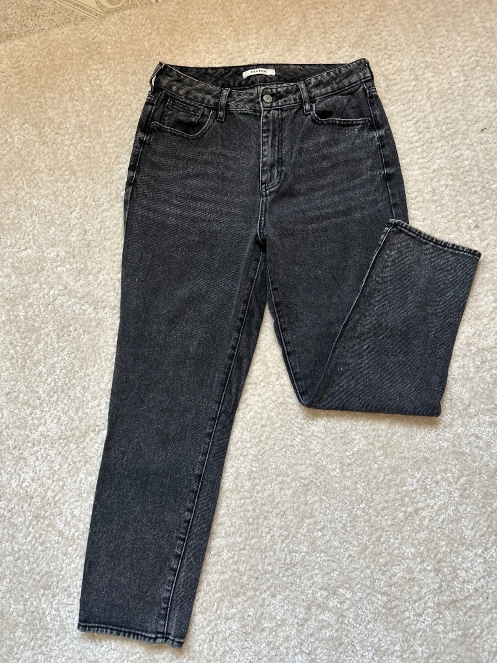 black charcoal wash mom jeans by PacSun